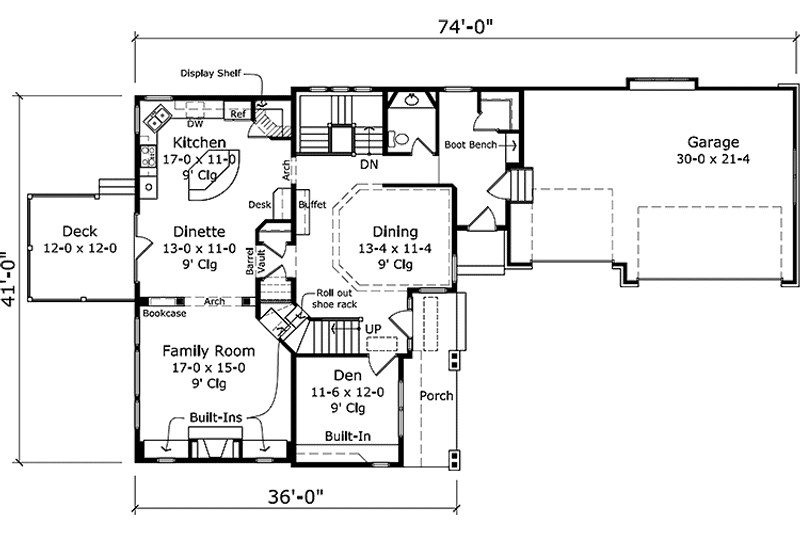 Home Plan - Floor Plan - Main Floor for Country House Plan #981-2 - 4 bed, 2.5 bath