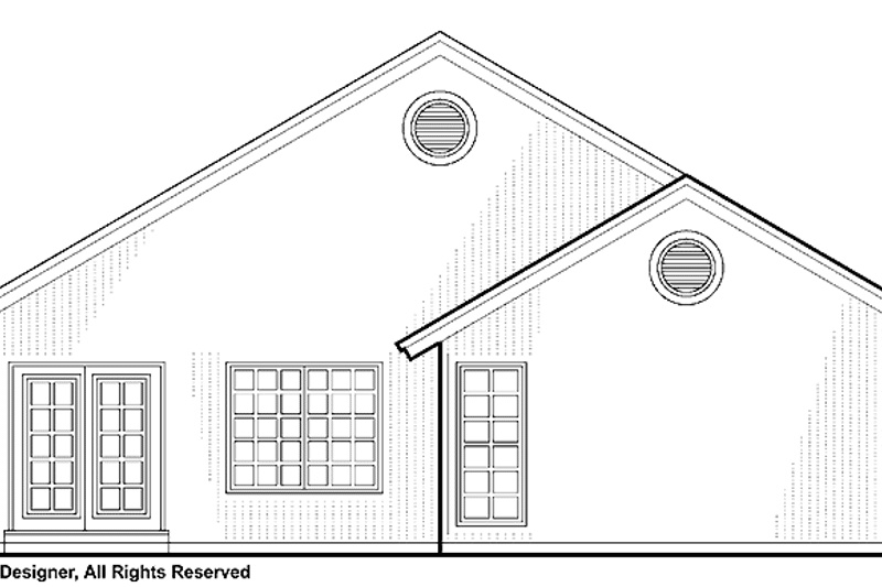Home Plan - Exterior - Rear Elevation for Bungalow House Plan #48-730 - 2 bed, 2 bath