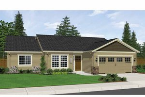 Exterior - Front Elevation 3 for Ranch House Plan #943-10 - 3 bed, 2 bath