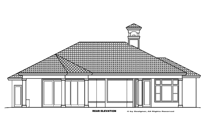 Architectural House Design - Exterior - Rear Elevation for Mediterranean House Plan #1017-15 - 3 bed, 3 bath