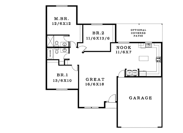 House Design - Ranch Floor Plan - Main Floor Plan #943-10