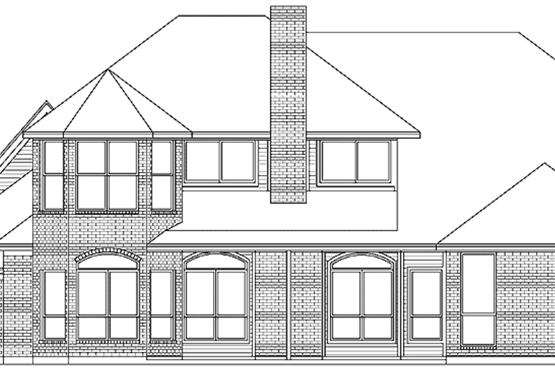 Home Plan - Exterior - Rear Elevation for European House Plan #84-709 - 4 bed, 3 bath