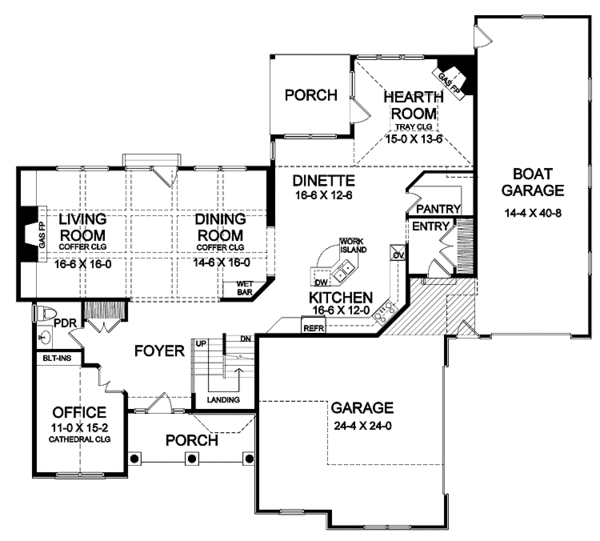 Architectural House Design - Country Floor Plan - Main Floor Plan #328-351