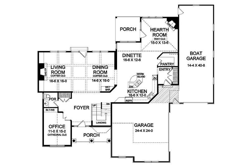 Home Plan - Floor Plan - Main Floor for Country House Plan #328-351 - 3 bed, 2.5 bath