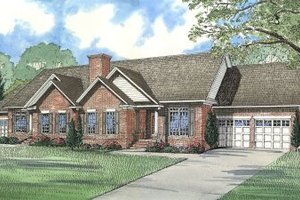 Traditional Exterior - Front Elevation Plan #17-1057