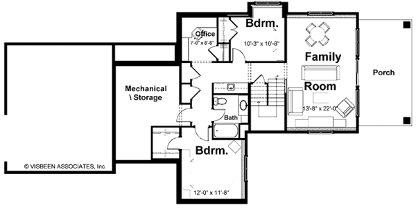 House Plan Design - Traditional Floor Plan - Lower Floor Plan #928-167