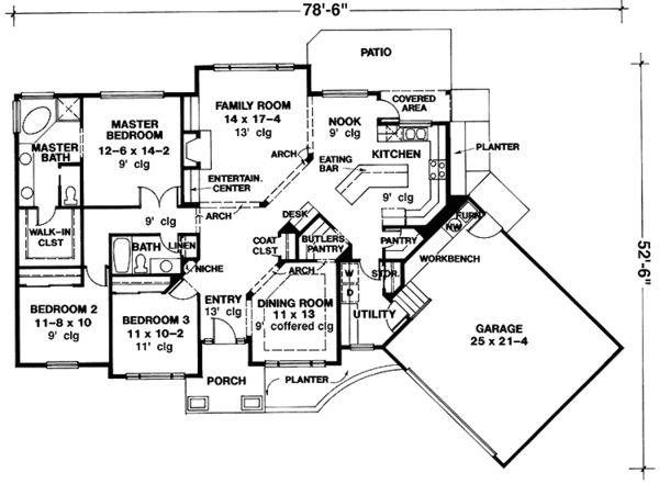 House Design - Traditional Floor Plan - Main Floor Plan #966-9
