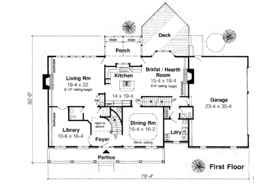 Floor Plan - Main Floor for Southern House Plan #312-796 - 4 bed, 4 bath
