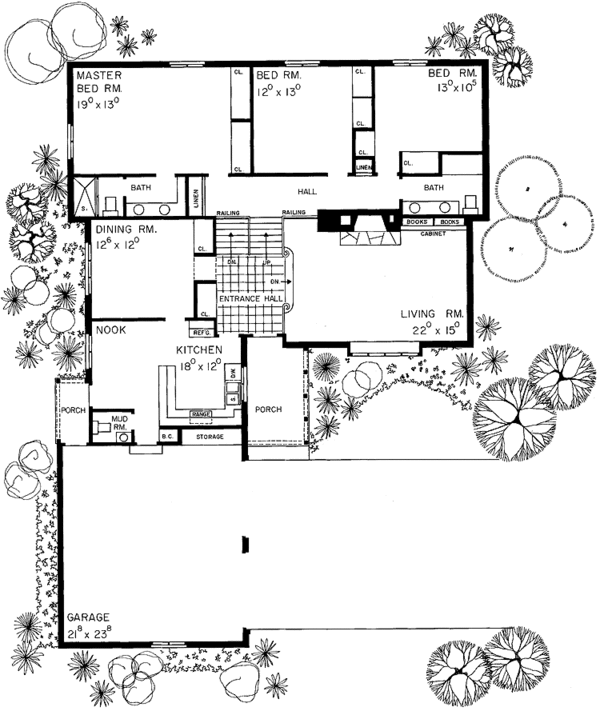 Architectural House Design - European Floor Plan - Main Floor Plan #72-618