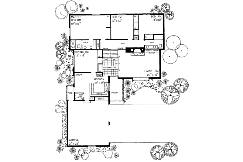 Home Plan - Floor Plan - Main Floor for European House Plan #72-618 - 4 bed, 3.5 bath