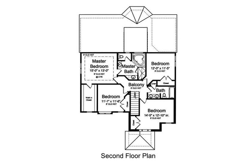 Dream House Plan - Floor Plan - Upper Floor for European House Plan #46-487 - 4 bed, 2.5 bath
