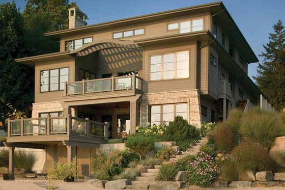 Exterior - Rear Elevation for Prairie House Plan #928-226 - 3 bed, 2.5 bath