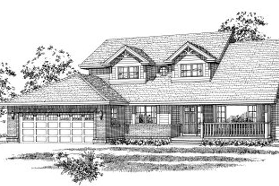 Exterior - Front Elevation for Country House Plan #47-597 - 3 bed, 2.5 bath