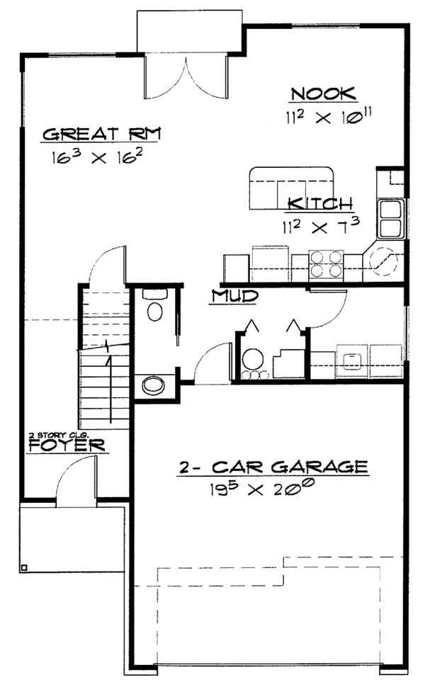 Home Plan - Traditional Floor Plan - Main Floor Plan #308-254