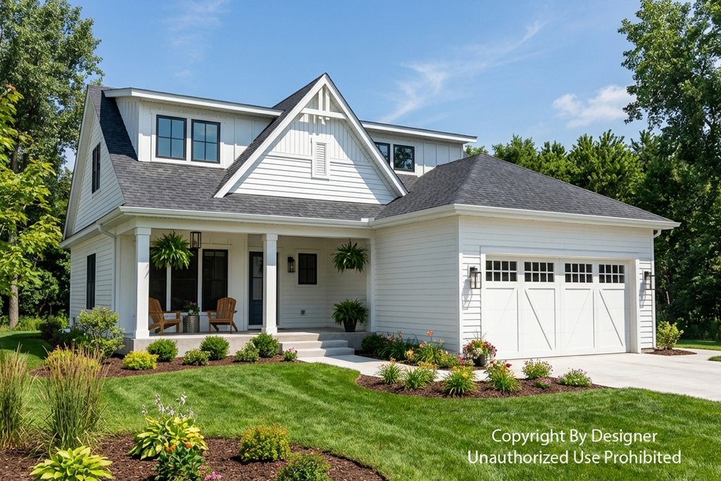 Exterior - Front Elevation 4 for Farmhouse House Plan #51-1528 - 3 bed, 2.5 bath