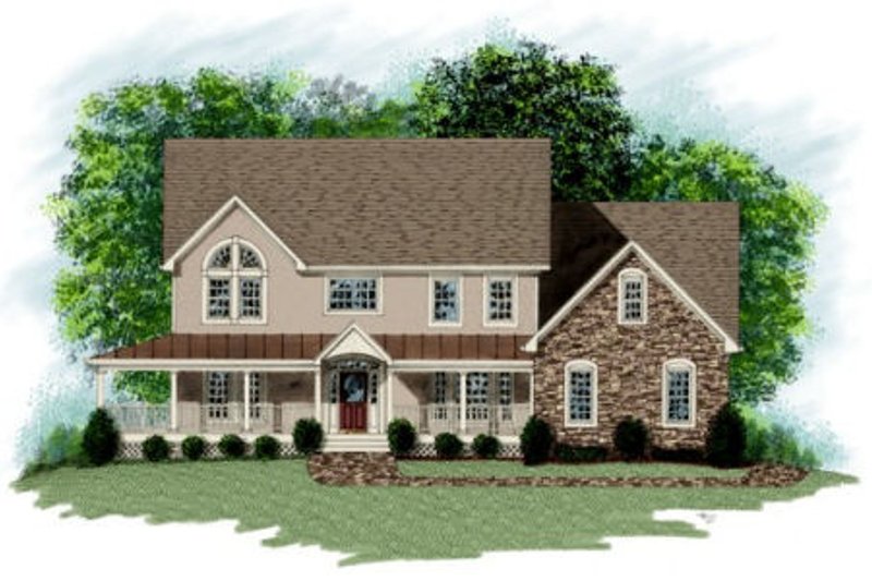 Dream House Plan - Farmhouse Exterior - Front Elevation Plan #56-208