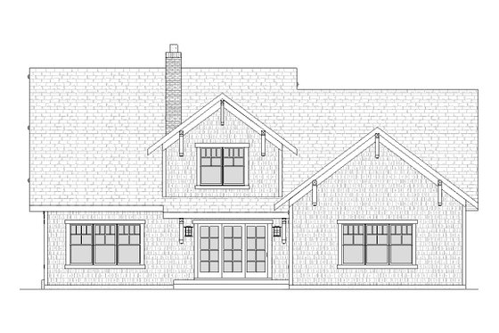 Exterior - Rear Elevation for Craftsman House Plan #901-56 - 4 bed, 3.5 bath