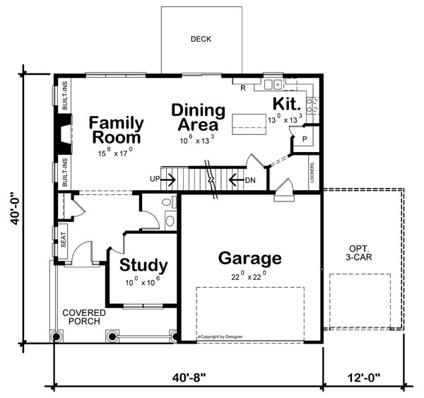 House Blueprint - Craftsman Floor Plan - Main Floor Plan #20-2453