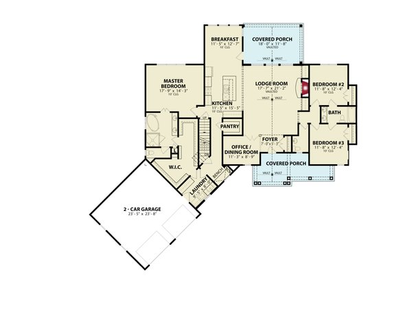 Architectural House Design - Ranch Floor Plan - Main Floor Plan #54-498