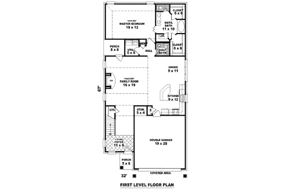 Floor Plan - Main Floor for Traditional House Plan #81-13667 - 3 bed, 2.5 bath