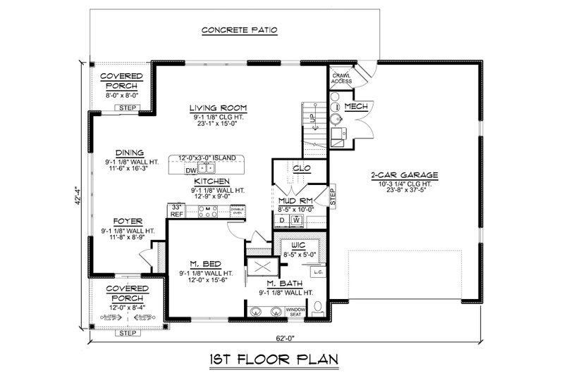 House Design - Floor Plan - Main Floor for Barndominium House Plan #1064-300 - 3 bed, 2 bath