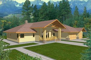 Ranch Exterior - Front Elevation Plan #117-437
