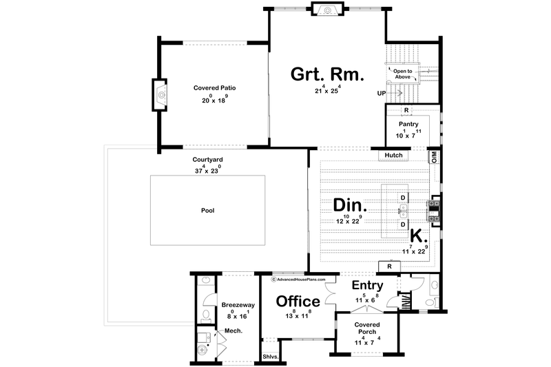 Dream House Plan - Floor Plan - Main Floor for Beach House Plan #455-762 - 5 bed, 4 bath