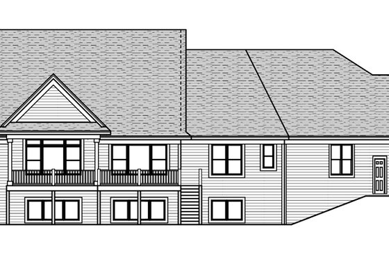 Exterior - Rear Elevation for Craftsman House Plan #51-334 - 5 bed, 4.5 bath