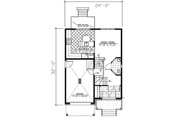 Floor Plan - Main Floor for European House Plan #138-212 - 2 bed, 1.5 bath