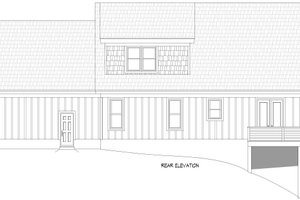Exterior - Rear Elevation for Country House Plan #932-1156 - 4 bed, 3.5 bath