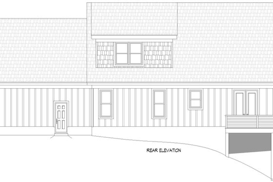 Exterior - Rear Elevation for Country House Plan #932-1156 - 4 bed, 3.5 bath
