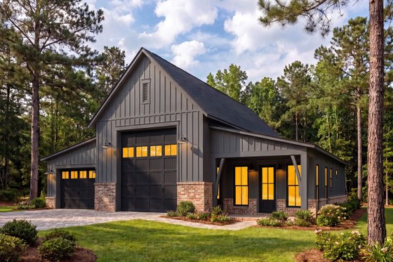 Exterior - Front Elevation 6 for Barndominium House Plan #430-443 - 1 bed, 1 bath