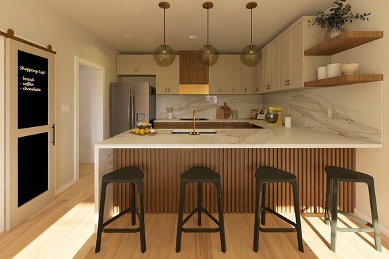 Interior - Kitchen 1 for Ranch House Plan #126-246 - 2 bed, 2 bath