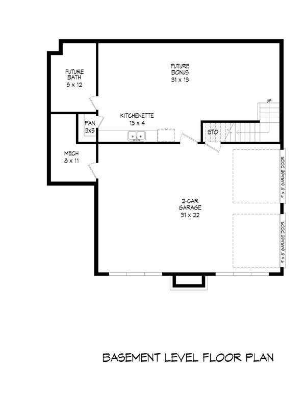 Contemporary Floor Plan - Lower Floor Plan #932-558