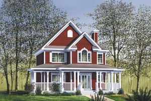 Country Exterior - Front Elevation Plan #25-2009