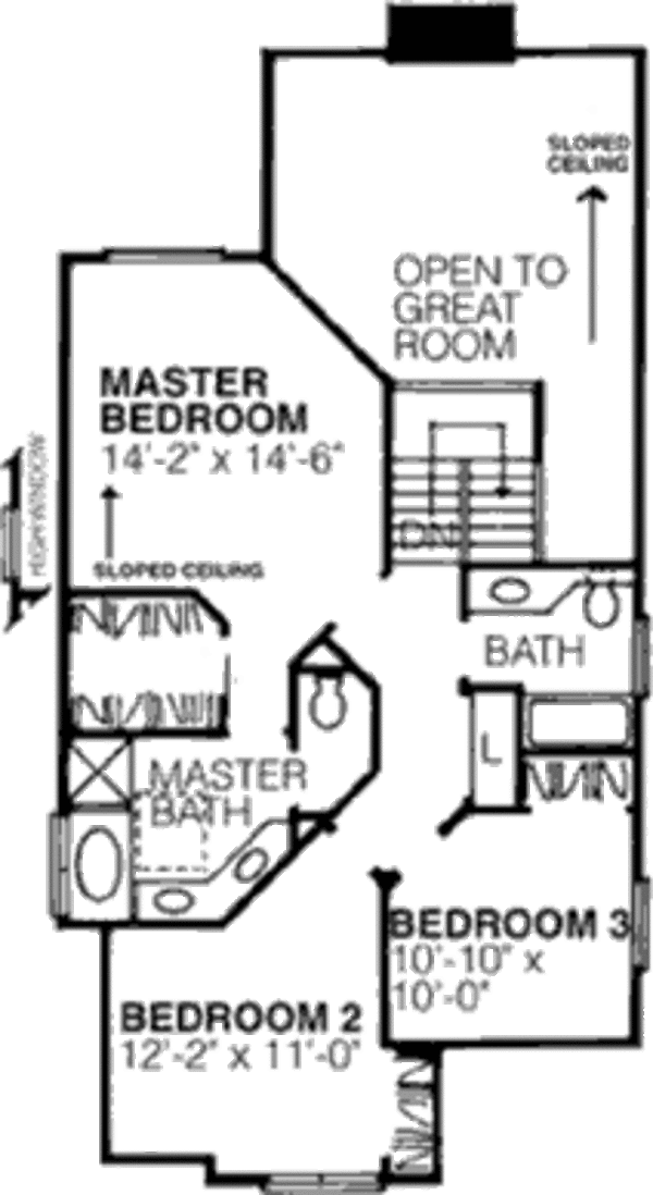 Bungalow Floor Plan - Upper Floor Plan #320-153