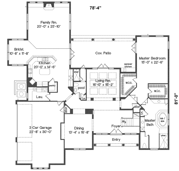 Mediterranean Floor Plan - Main Floor Plan #135-110