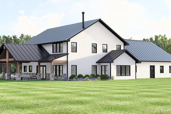 Exterior - Rear Elevation for Barndominium House Plan #1064-401 - 3 bed, 3 bath