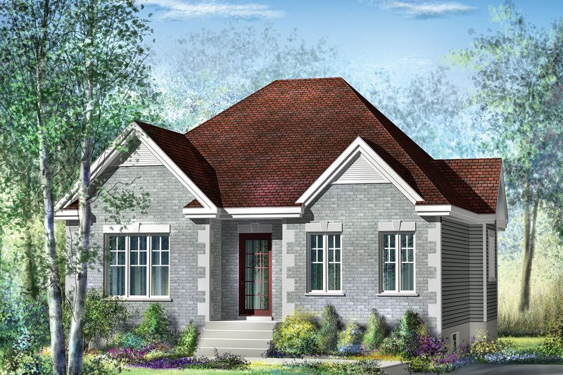 House Blueprint - European Exterior - Front Elevation Plan #25-4646
