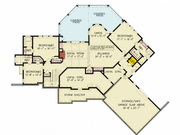 Floor Plan - Lower Floor for Country House Plan #54-714 - 5 bed, 5 bath