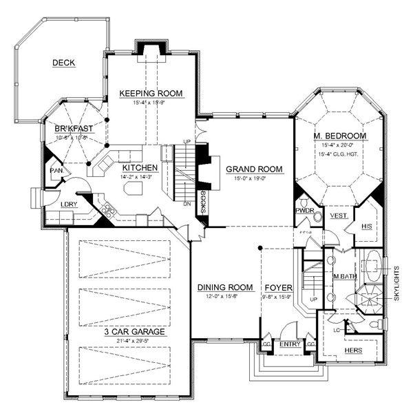 Architectural House Design - European Floor Plan - Main Floor Plan #119-297