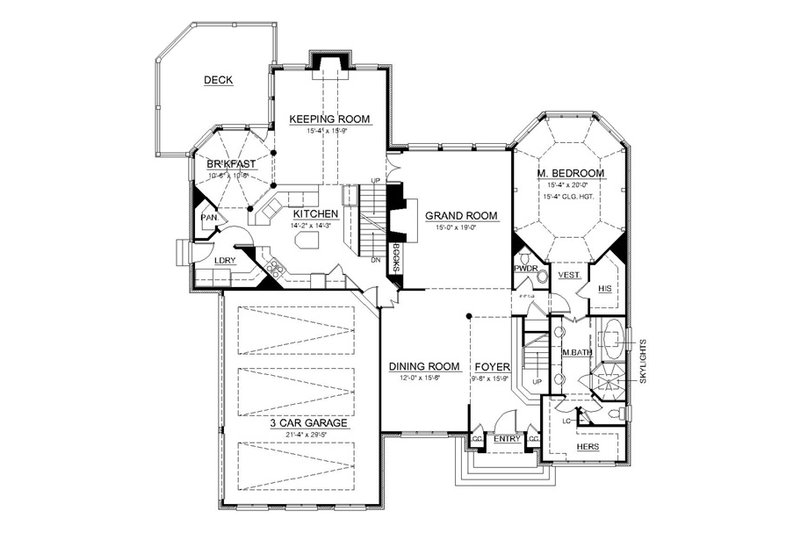 Home Plan - Floor Plan - Main Floor for European House Plan #119-297 - 4 bed, 4 bath