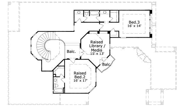 Mediterranean Floor Plan - Upper Floor Plan #411-171