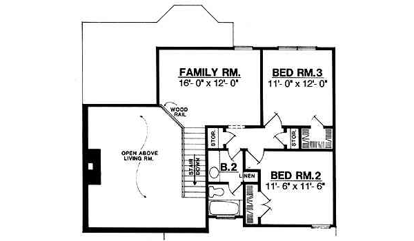 Traditional Floor Plan - Upper Floor Plan #40-124
