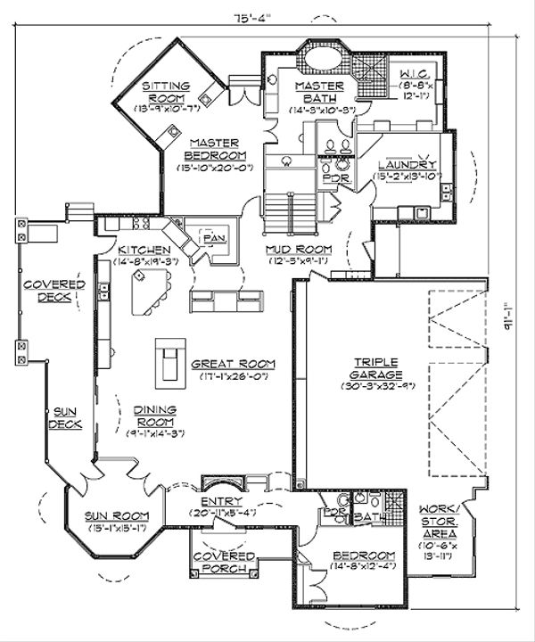 Dream House Plan - Traditional Floor Plan - Main Floor Plan #5-335