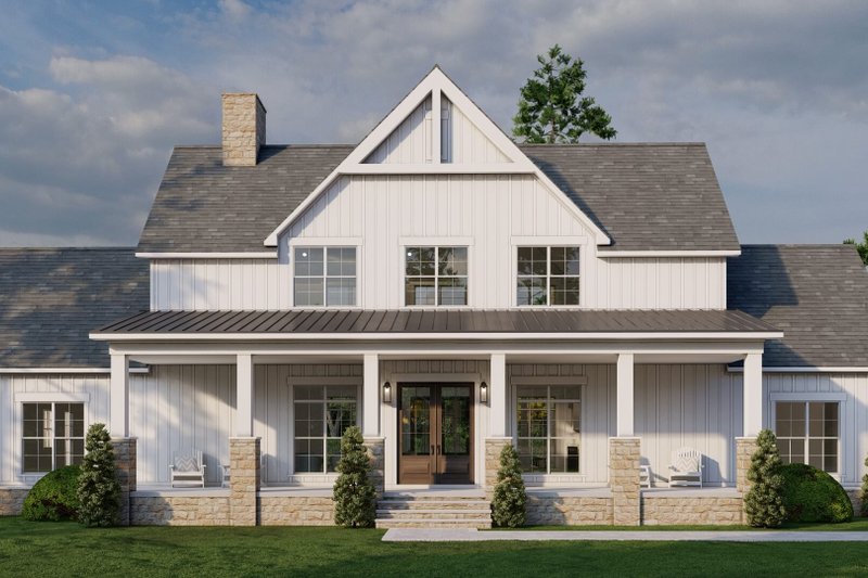 Architectural House Design - Exterior - Front Elevation 3 for Farmhouse House Plan #923-411 - 3 bed, 3.5 bath
