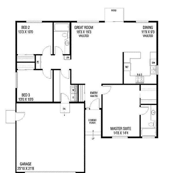 House Plan Design - Ranch Floor Plan - Main Floor Plan #60-538