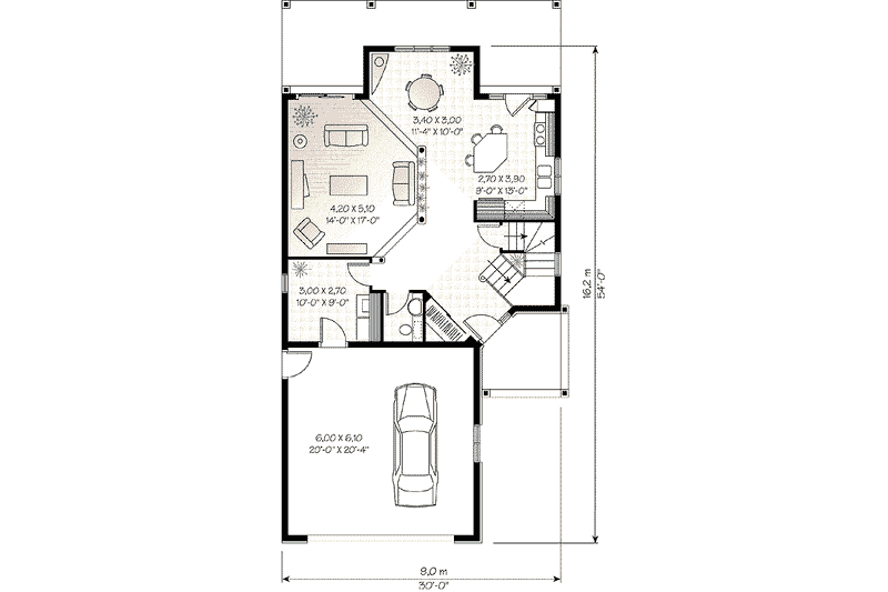 Home Plan - Floor Plan - Main Floor for Traditional House Plan #23-2011 - 3 bed, 2.5 bath