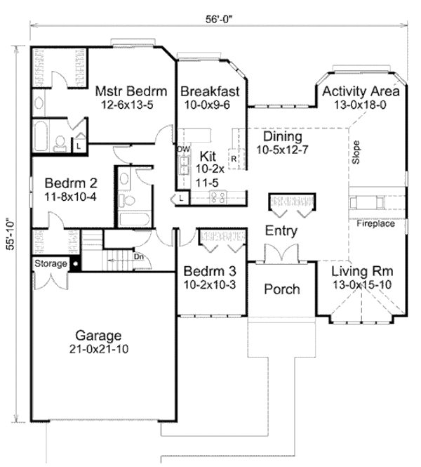 Dream House Plan - Floor Plan - Main Floor Plan #57-425