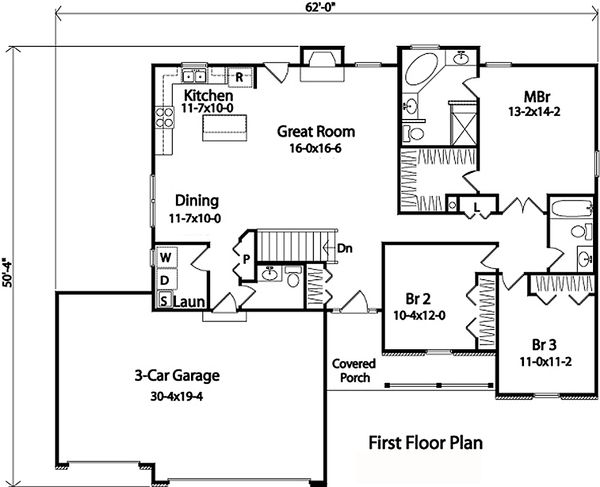 Dream House Plan - Country Floor Plan - Main Floor Plan #22-471